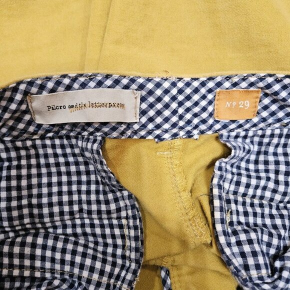 Pilcro and the Letterpress Womens Pants Sz No 29 FIT STET Yellow Low Rise Chino - Picture 3 of 3
